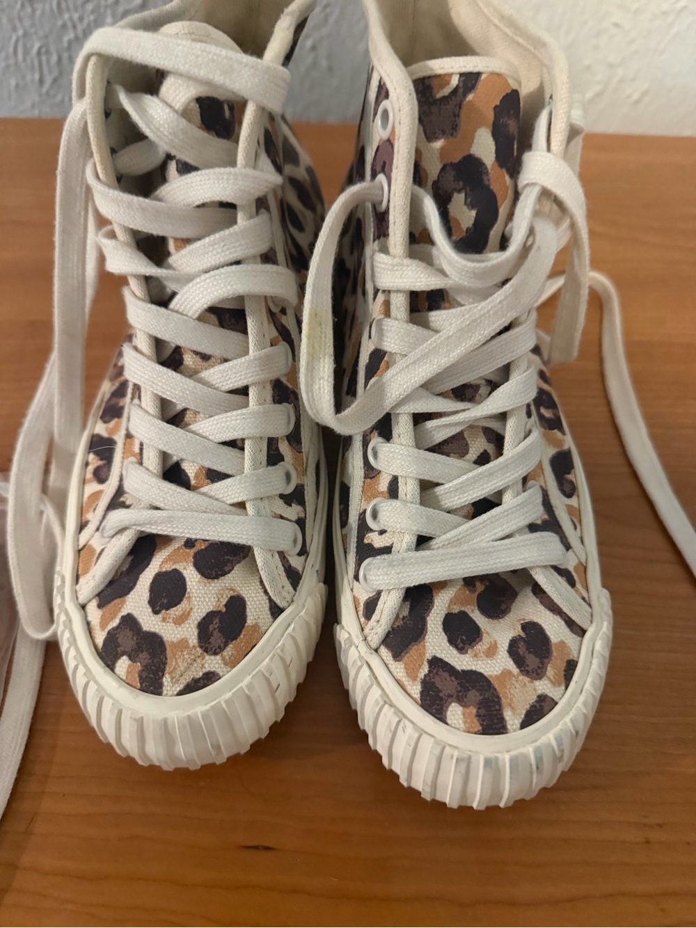 Zimmerman Leopard Print High-Top Sneakers - Cream/Tan